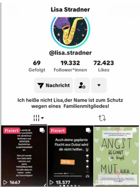 Profil von Lisa Stradner auf TikTok
