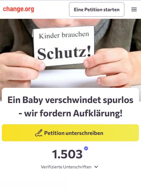 Petition von "Dr. Sarah Gruber"